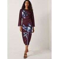 Monsoon Polly Printed Dress - Red