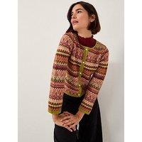 Monsoon Fiona Fairisle Cardi - Pink