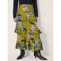 Monsoon Sonya Print Skirt - Green