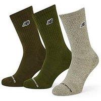 New Balance Nb Black Patch Logo Seasonal Crew Stocks 3 Pack - Multi