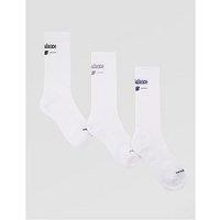 New Balance Back Script Crew Socks 3 Pack - White