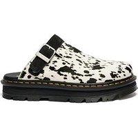 Dr Martens Zebzag Mule Cream Black Dalmatian Hair On Clogs - Black/White
