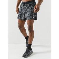 Asics Mens Running Fujitrail All Over Print 5Inch Shorts- Black