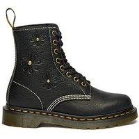 Dr Martens 1460 Pascal Flower 8 Eye Boot Grizzly - Black
