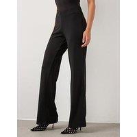 Mango Straight Fit Trousers With Elastic Waist - Black