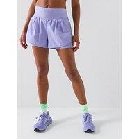 Asics Womens Running Road 2In1 Inch Shorts - Purple