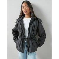 The Very Collection Water Resistant Drawcord Jacket - Black