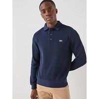 Lacoste Classic Fit Polo Collar Ribbed Polo Shirt - Navy