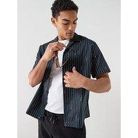 Lacoste Relaxed Fit Open Collar Printed Shirt - Black