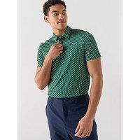 Lacoste Regular Fit Printed Ultra-Dry Upf50 Jersey Golf Polo Shirt - Green