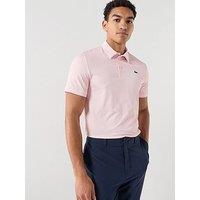 Lacoste Regular Fit Printed Ultra-Dry Upf50 Jersey Golf Polo Shirt - Pink