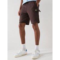 Lacoste Regular Fit Fleece Cargo Shorts - Brown