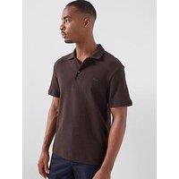 Lacoste Classic Fit Jersey Open Neck Polo Shirt - Brown