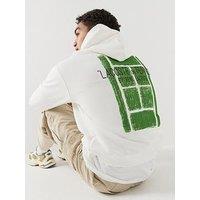 Lacoste Loose Fit Back Print Tennis Court Hoodie - White