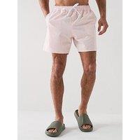 Lacoste Mid Length Striped Swim Trunks - Orange