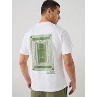 Lacoste Classic Fit Back Print Heavy Cotton T-Shirt- White