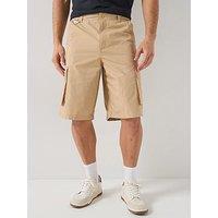 Lacoste Relaxed Fit Stretch Cotton Eladticated Waist Shorts - Brown