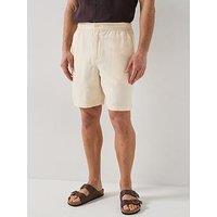 Lacoste Lacoste Regular Fit Linen Shorts - Cream