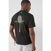 Lacoste Classic Fit Back Print Embroidered T-Shirt - Black