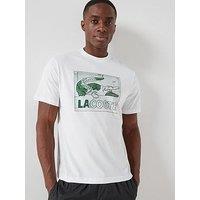 Lacoste Classic Fit Printed Cotton T-Shirt- White