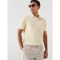 Lacoste Classic Fit Kintted Paris Polo Shirt - Cream