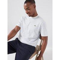 Lacoste Classic Fit Striped Cotton T-Shirt - Blue