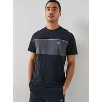 Lacoste Classic Fit Colorblock Cotton T-Shirt- Black