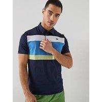 Lacoste Regular Fit Ultra-Dry Upf50 Jersey Golf Polo Shirt - Navy