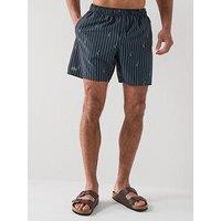 Lacoste Crocodile Print Swim Trunks - Navy