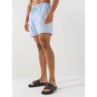 Lacoste Lacoste Mid Length Crocodile Print Swim Trunks - Blue