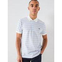 Lacoste Lacoste Regular Fit Striped Mini-Pique Polo Shirt - Blue