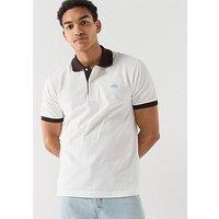 Lacoste Lacoste Classic Fit Contrast Pique Polo Shirt - White