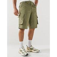 Lacoste Lightweight Cotton Poplin Bermuda Cargo Shorts - Khaki