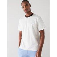 Lacoste Tipped Contrast Classic Fit T-Shirt- White