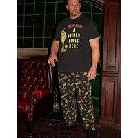 Badrhino Grinch Jersey Pyjama Set - Black
