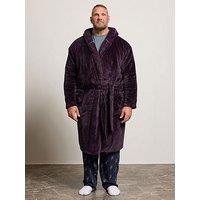Badrhino Textured Hooded Robe - Red