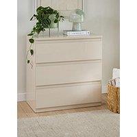 Very Home Layton Gloss 3 Drawer Chest - Oatmeal
