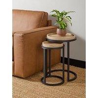 The Very Collection Harlem Round Nest Of Tables - Light Oak - Fsc Certified
