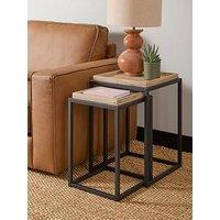 The Very Collection Harlem Square Nest Of Tables - Light Oak - Fsc Certified