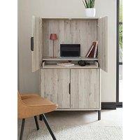 The Very Collection Harlem Hidden Cupboard Desk - Grey Oak - Fsc Certified