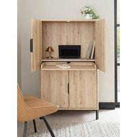 The Very Collection Harlem Hidden Cupboard Desk - Light Oak - Fsc Certified