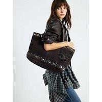 River Island Suede Studded Tassel Shopper Bag - Brown