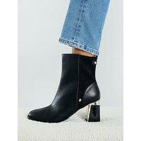 River Island Stretch Block Heel Ankle Boot - Black