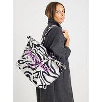 River Island Zebra Roll Top Holdall Bag - Black