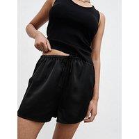 Pretty Lavish Breya Satin Drawstring Short - Black