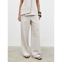 Pretty Lavish Brylee Tailored Drawstring Trousers - Stone