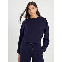 River Island Long Sleeve Neo Batwing Sweatshirt - Blue