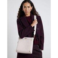 River Island Patent Monogram Messenger - Cream