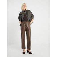 River Island Pu Elasticated Waist Trouser - Brown
