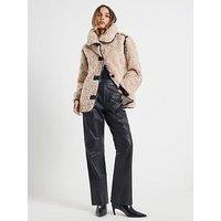 River Island Teddy Swing Coat - Cream